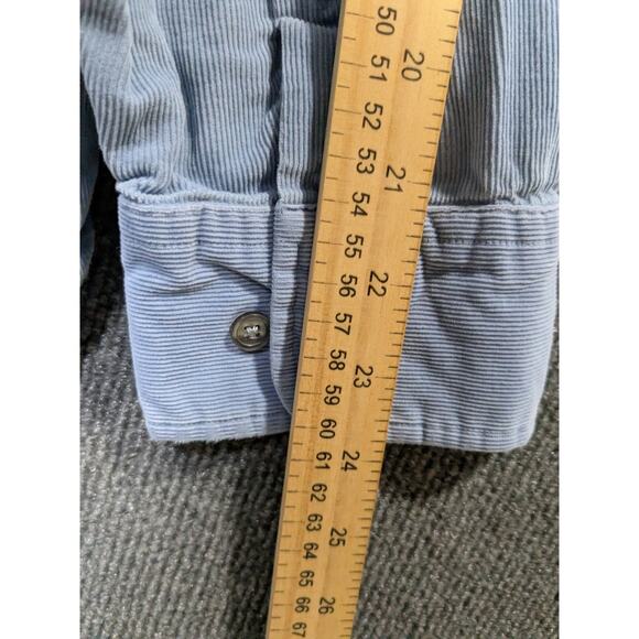 Vtg J Crew Corduroy Shirt Mens XL Button Up Pocket Oarsman Light Baby Blue - Picture 9 of 13